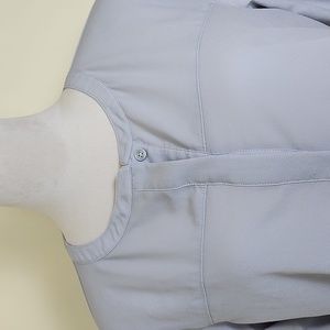 Van Heusen Women's Gray 3/4 Length Sleeve Button Down Blouse, Size Large (L)